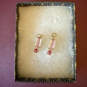 Nickel & Suede Pink and Gold Earring Charms